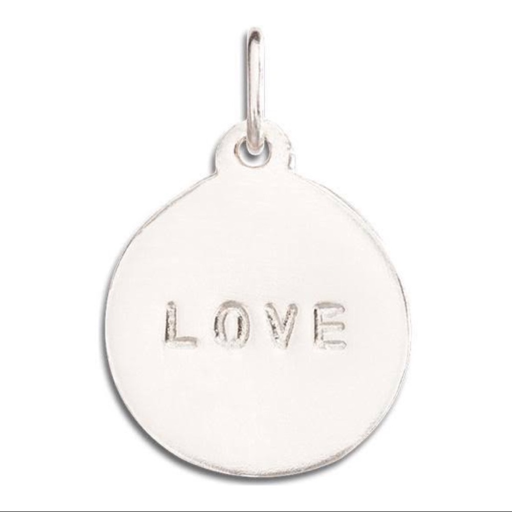 Helen Ficalora Love Engraved Disk Charm Pendant for Necklace